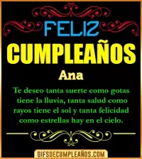 GIF Frases de Cumpleaños Ana